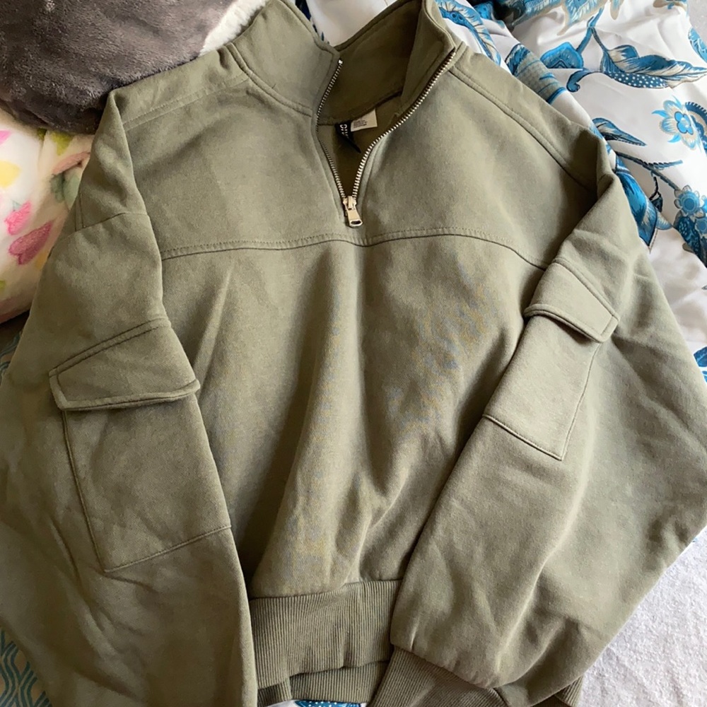 Crop Top Half Zip Sweater